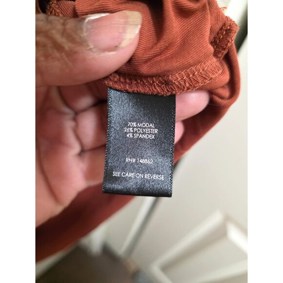 Torrid Rust Brown Midi Dress Zipper Front Drawstring Waist & Rolled Sleeves Size - Picture 9 of 10